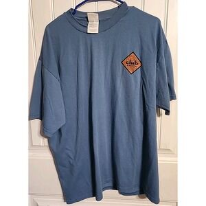 Vntg Mens Club Matrix T-shirt Hanes XG (46-48) Blue